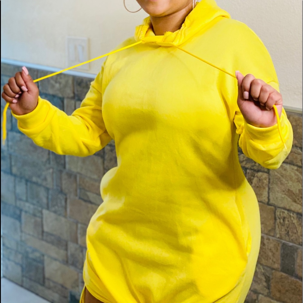 NWT HOODIE DRESS [YELLOW] - Picture 7 of 11